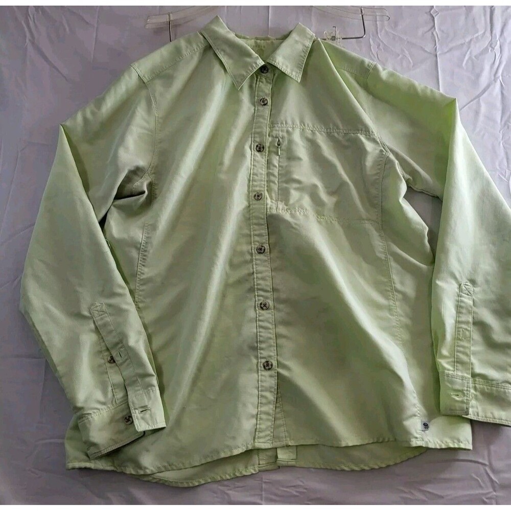 Mountain Hardwear Shirt Women's XL Gray Tencel Wool Long Sleeve Button Up